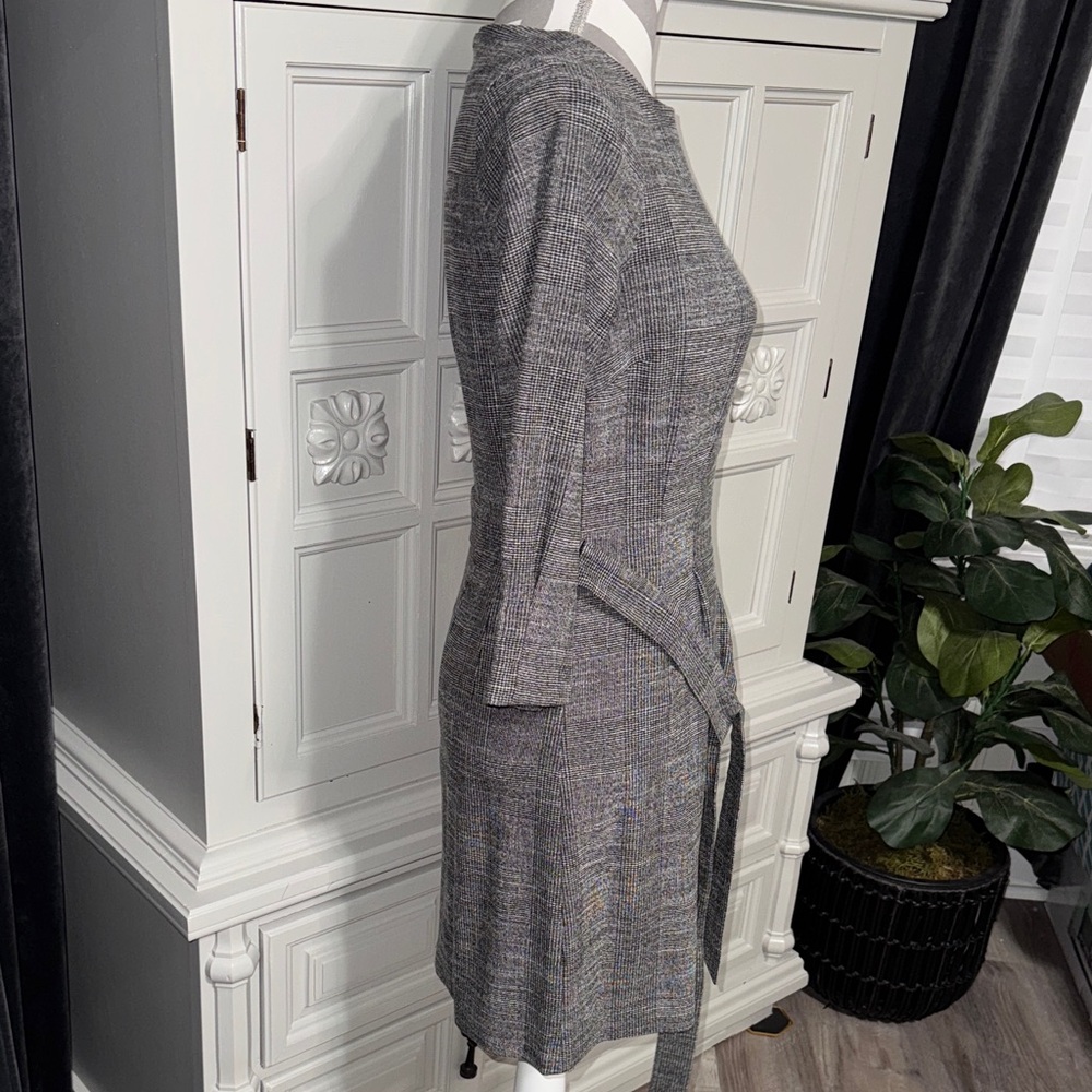 H&M Elegant Gray Plaid Dress Size XS - Picture 7 of 13